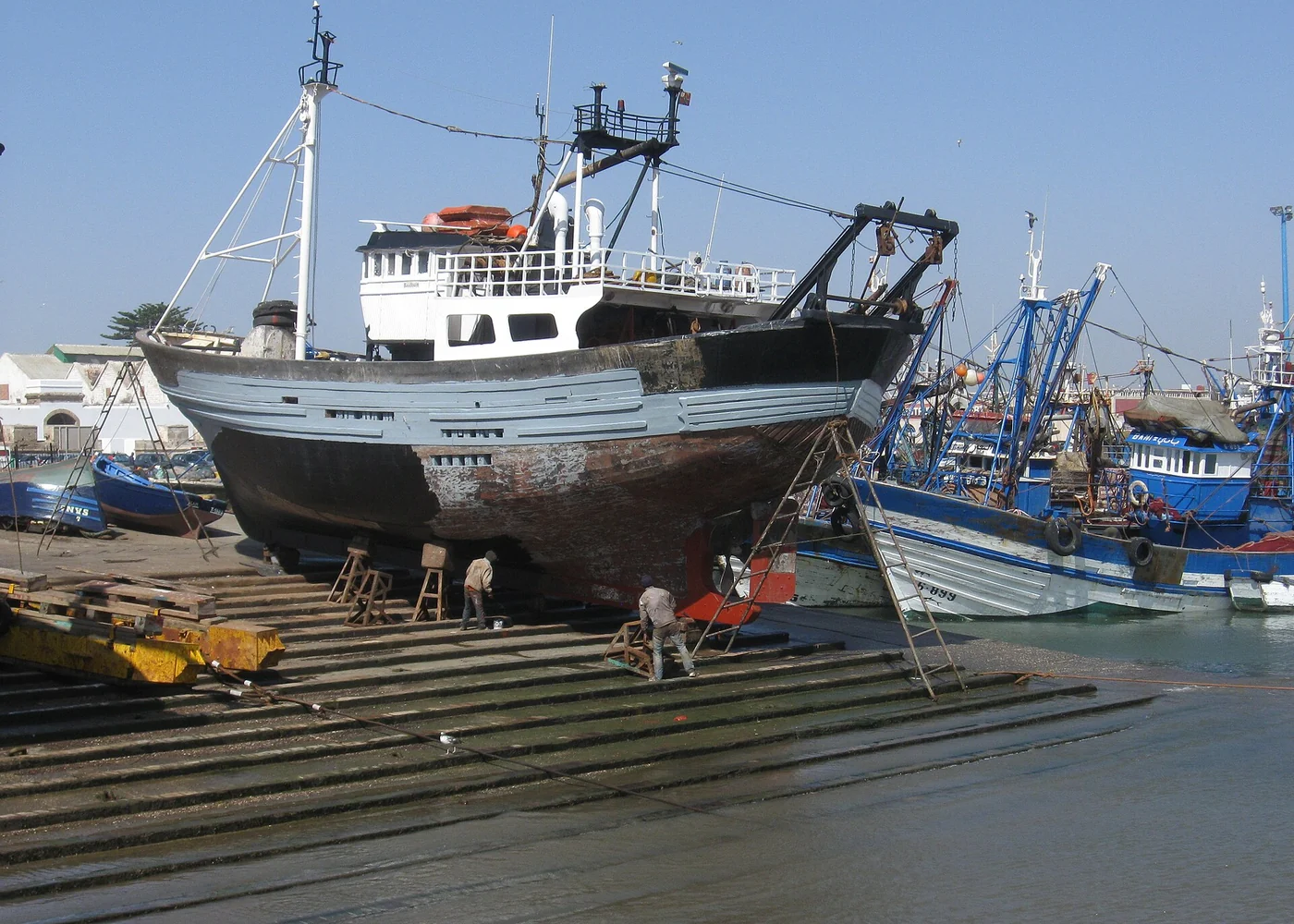 Vessel repair in Essaouira’s harbour.