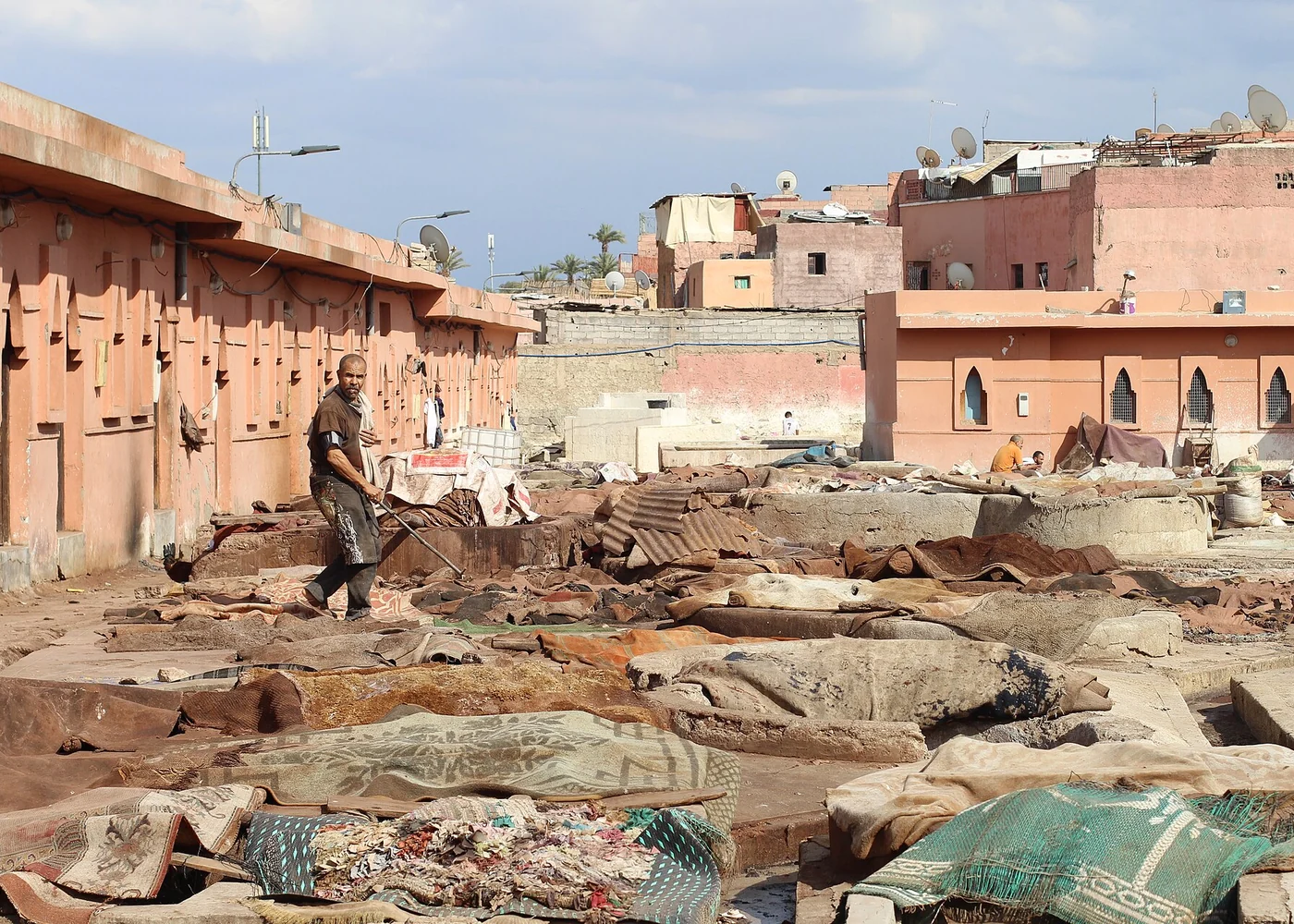 A tannery photographed in Morocco.