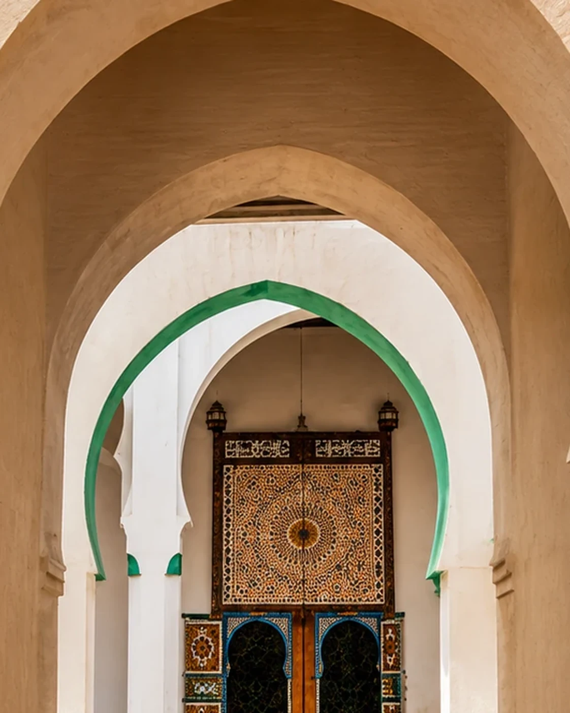 A sequence of arches makes depth visible.
