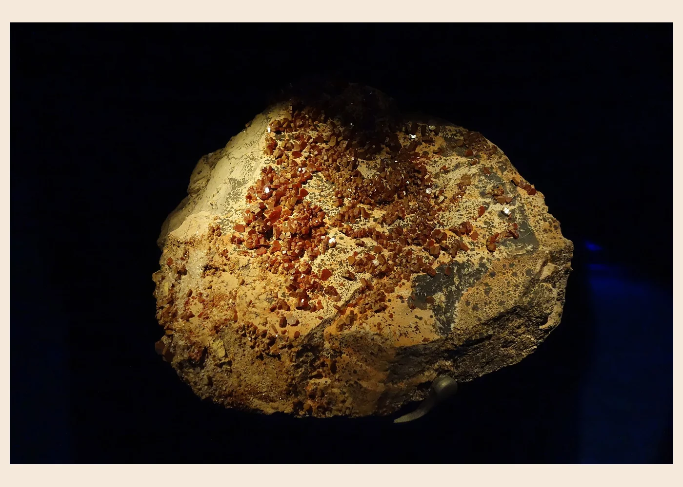 Vanadinite from Mibladen, near Midelt, displayed at London’s Natural History Museum.