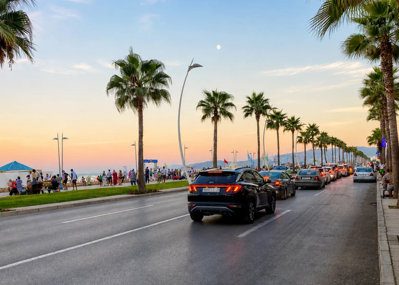 A seaside promenade: public space has several kinds of users.