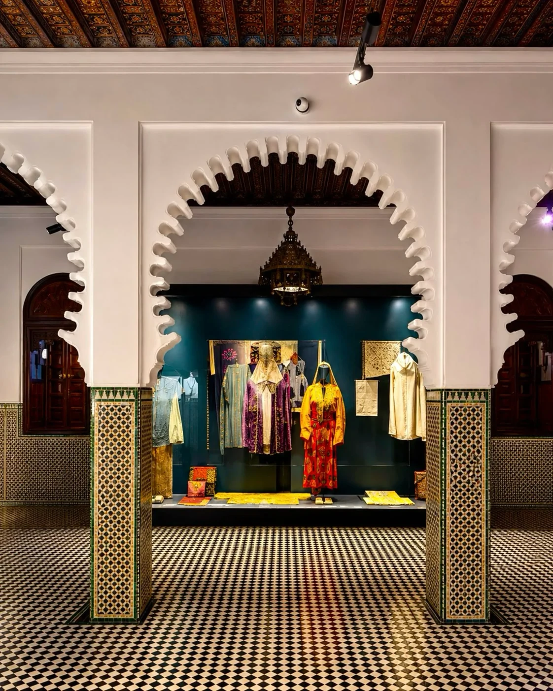 Garments presented in a Tétouan museum setting.