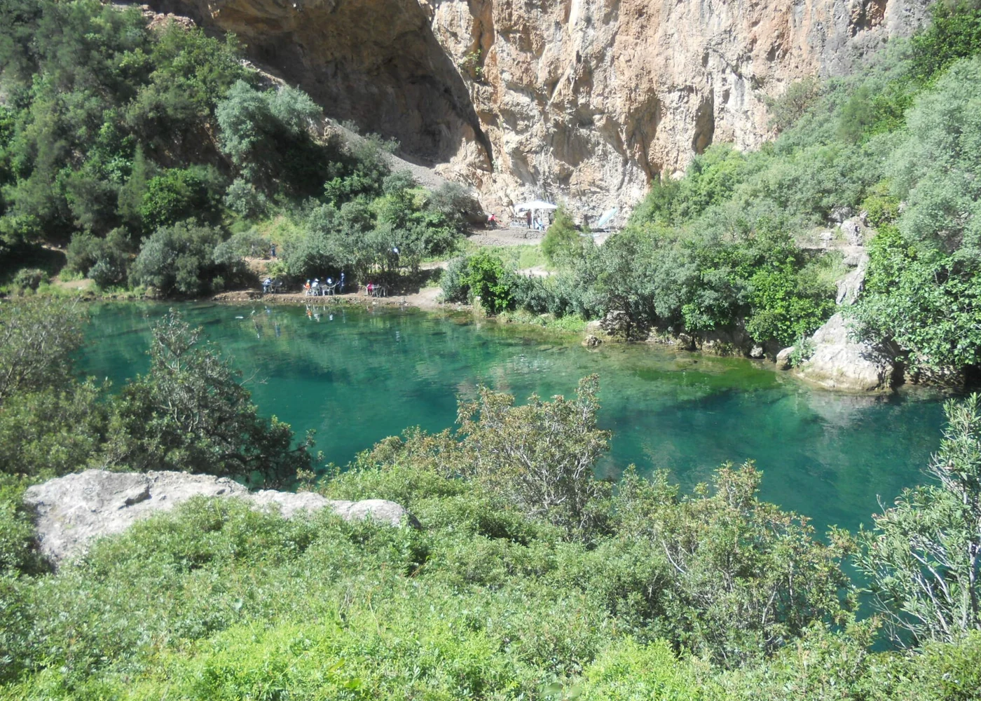 Water and rock at Akchour in northern Morocco.
