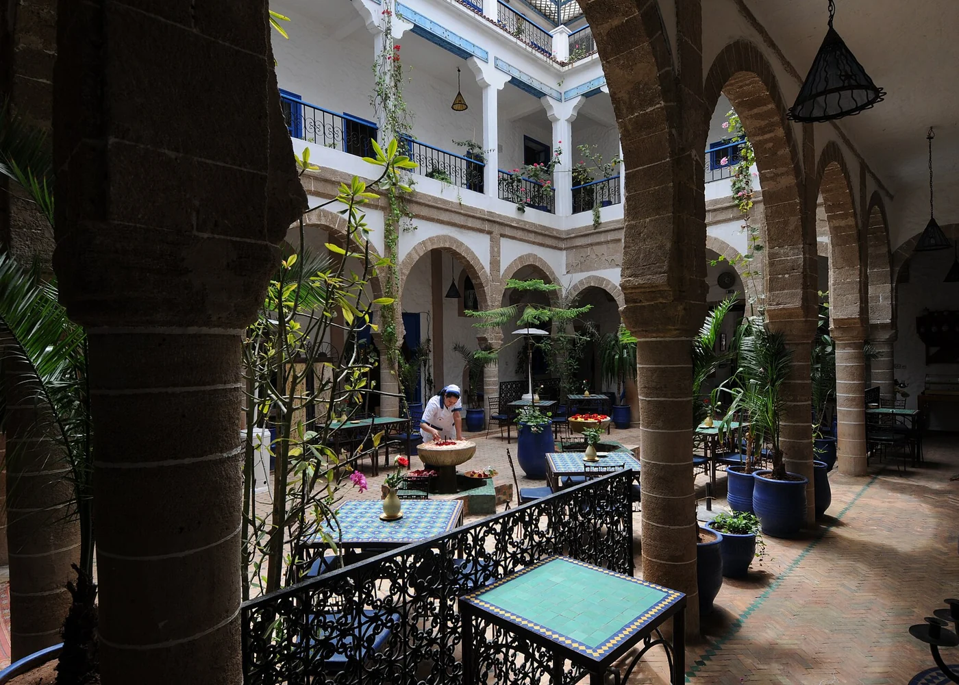 The courtyard of Riad du Figuier in Essaouira.