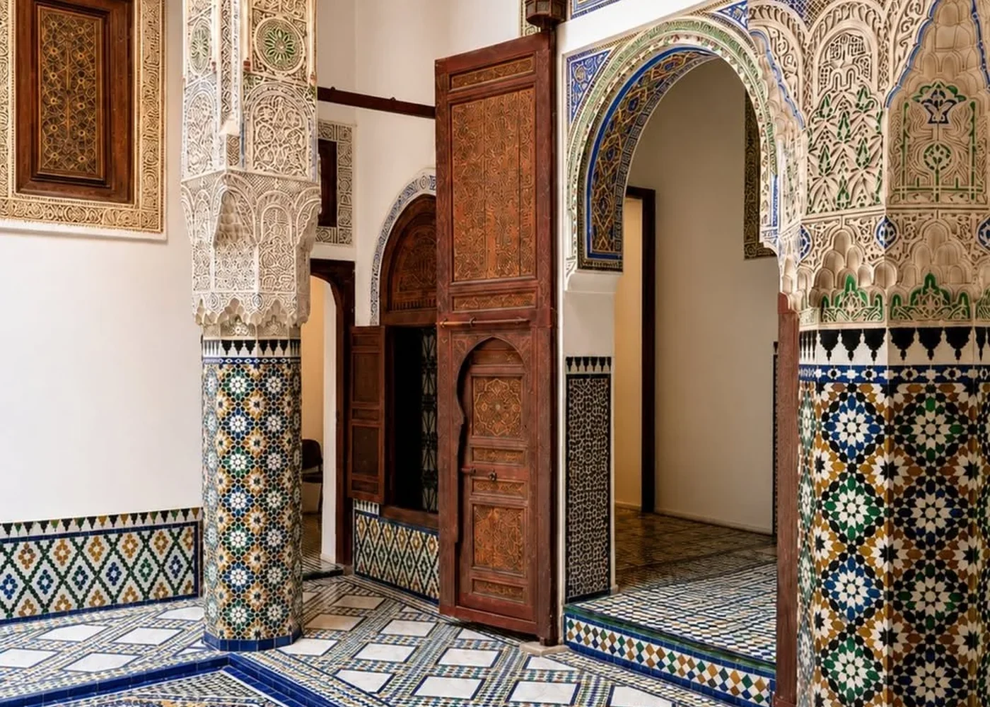 Ornament around a framed entrance.