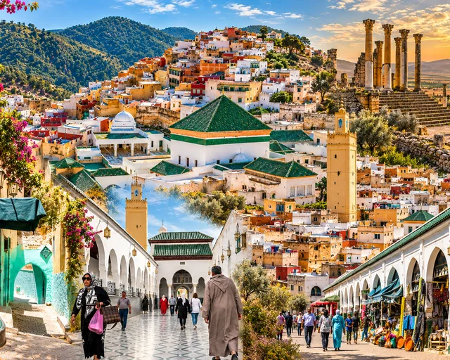 Moulay Idriss Zerhoun — city or landscape context from the Exotic Morocco collection.