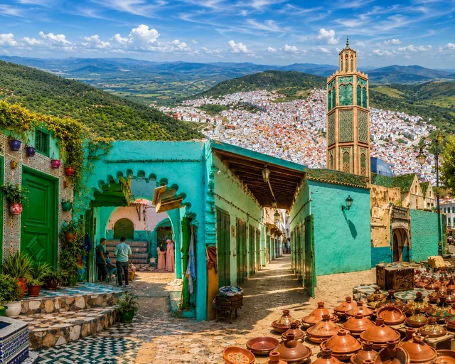 Ouazzane — city or landscape context from the Exotic Morocco collection.