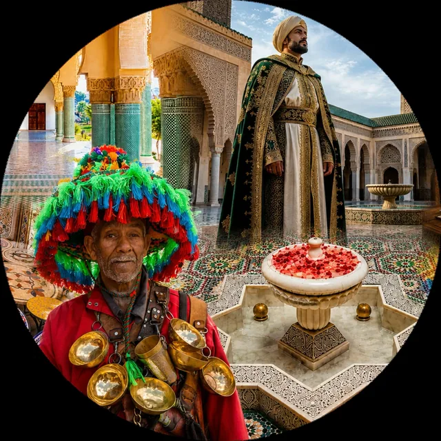 Moroccan cultural themes with architecture craft and living heritage