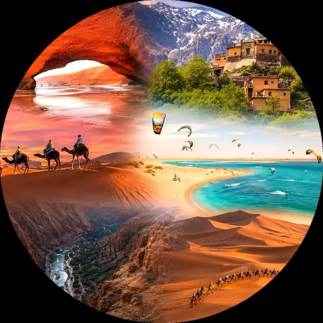 Morocco travel landscapes from coast and mountains to desert