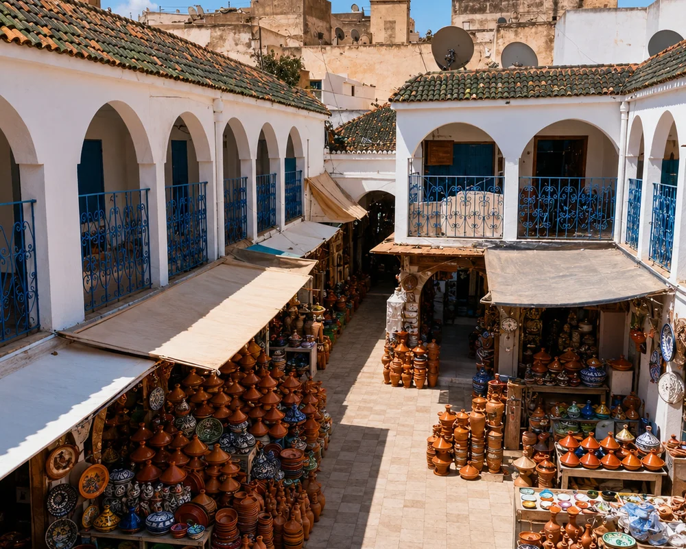 Safi arcaded market courtyard · city context, not a shortlist property.