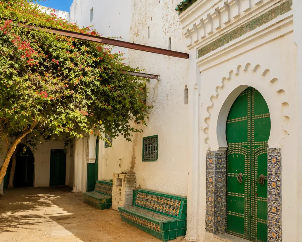 Tétouan doorway and courtyard · existing city-library context.