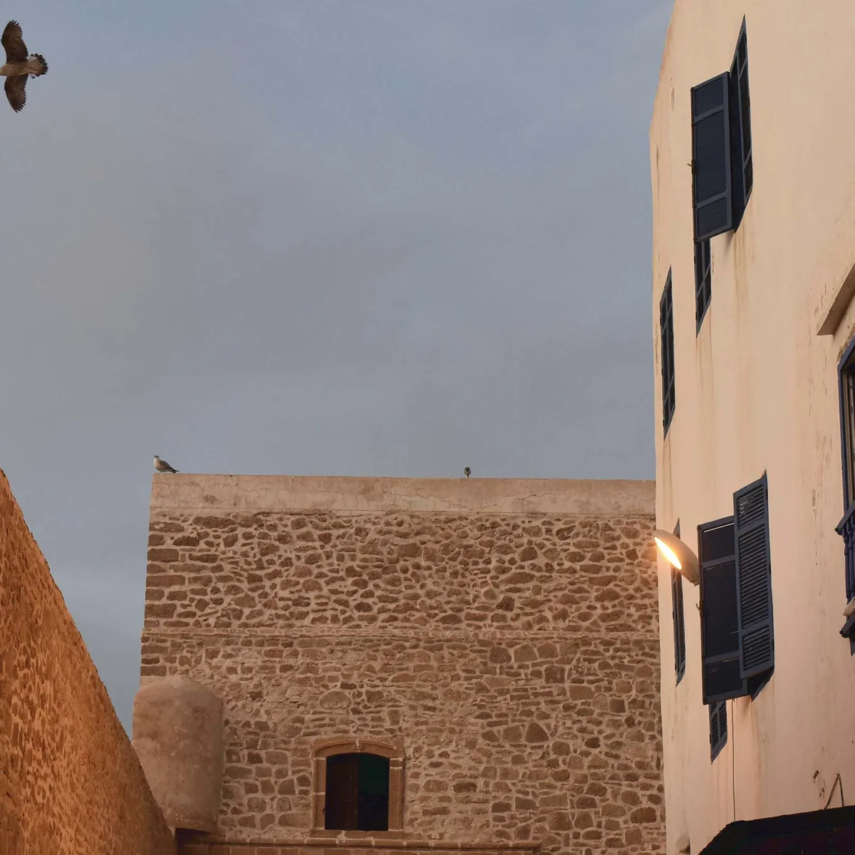 An Essaouira lane offers shelter and a different pace when the Atlantic wind rises.