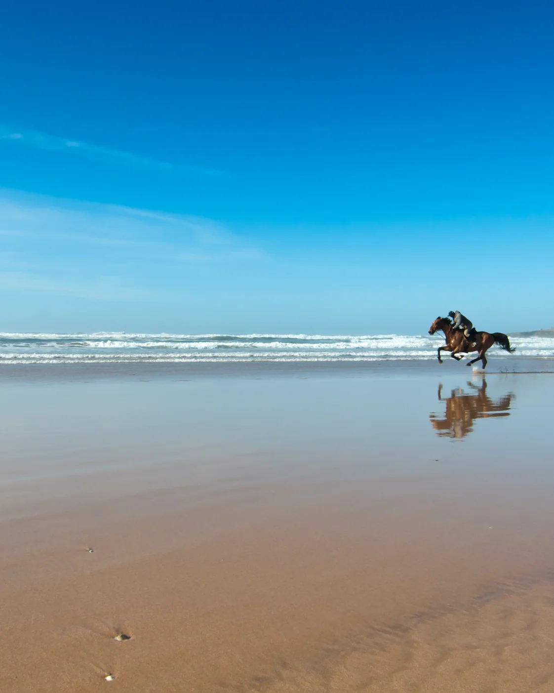 Essaouira’s broad shoreline is a different experience from a sheltered swimming bay.