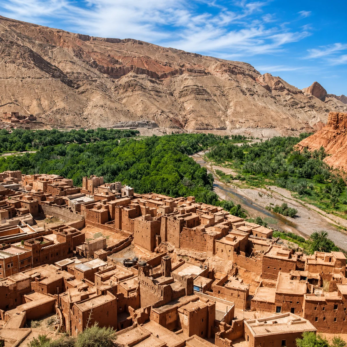 Palm cultivation and earthen settlements make the Drâa a destination in its own right.