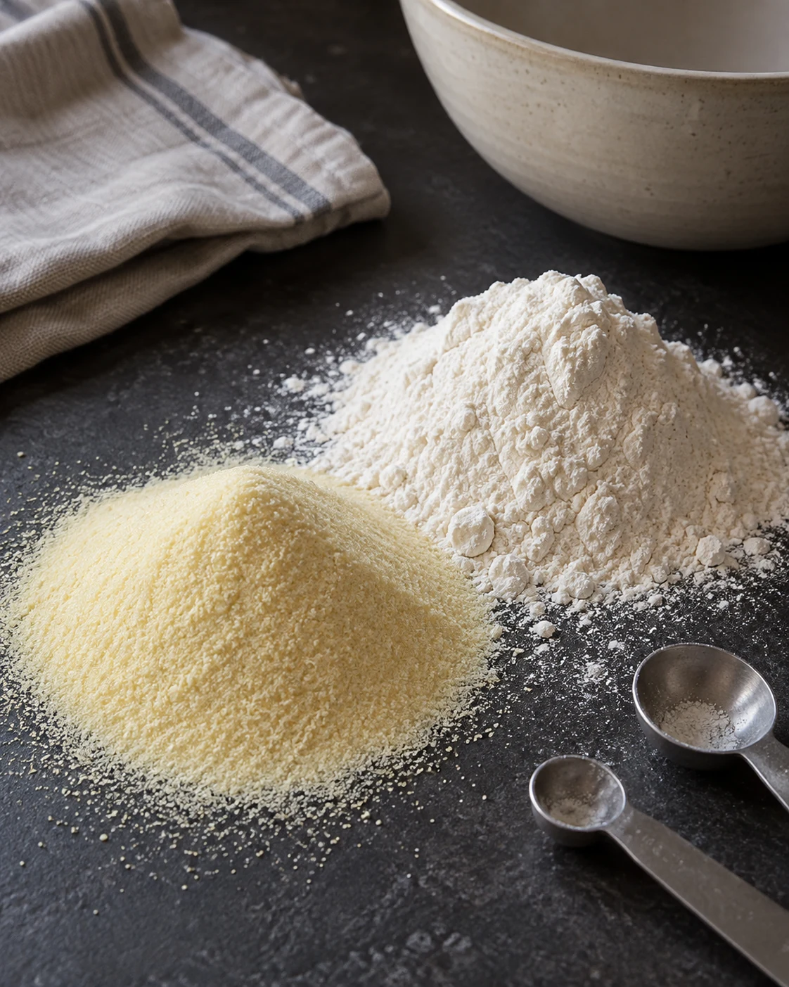 Fine semolina and wheat flour