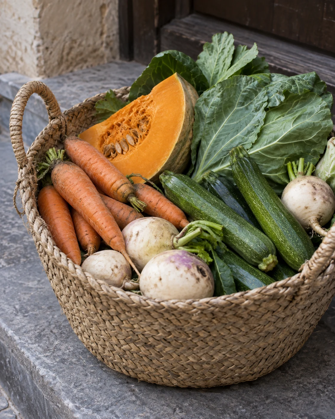 A basket of vegetables for couscous