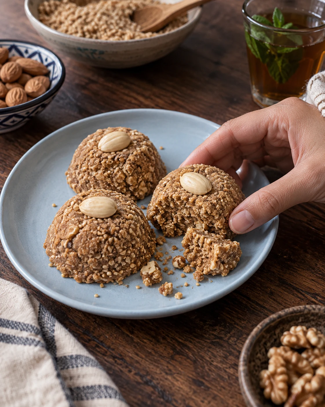 Small portions of crumbly sellou