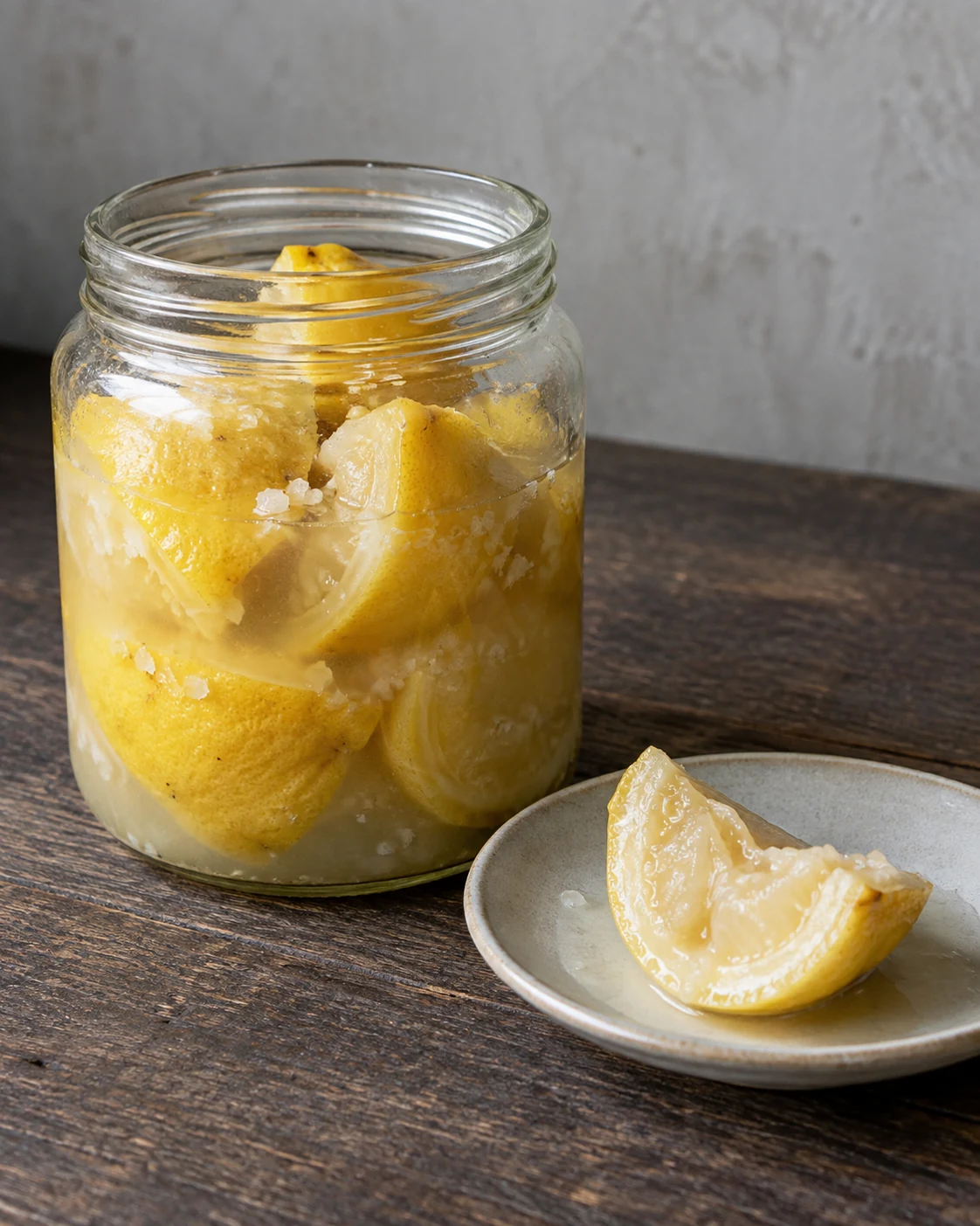 Salt-preserved lemons in brine