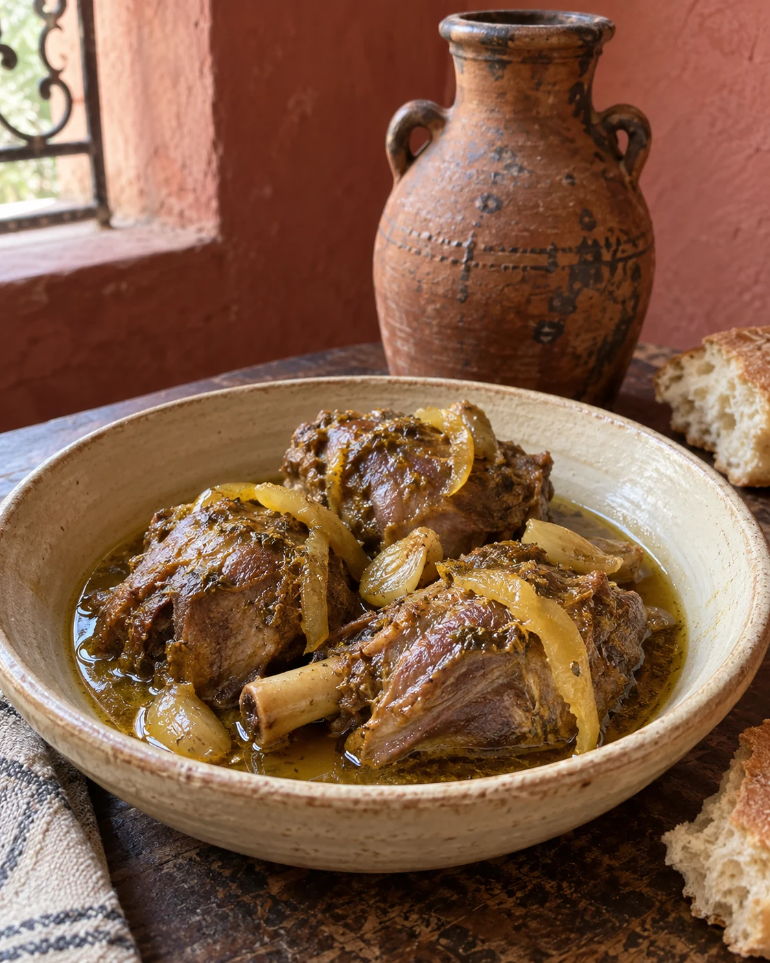 Braised lamb tanjia with preserved lemon and garlic
