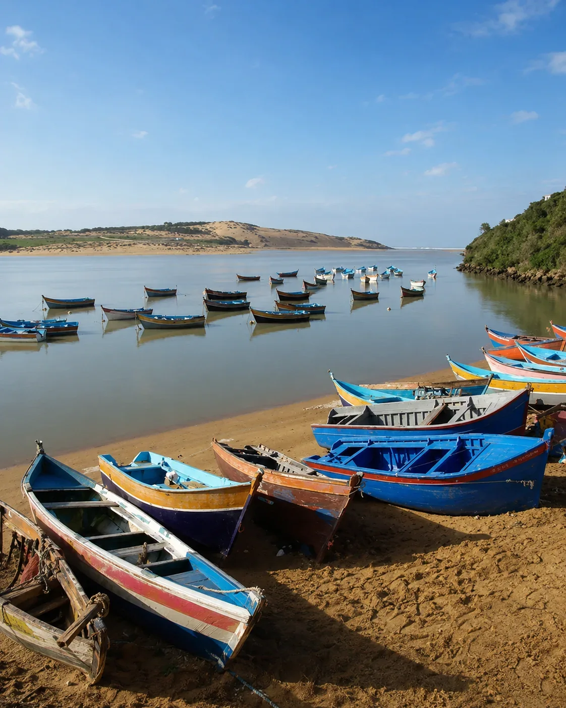 Fishing boats on the lagoon at Moulay Bousselham