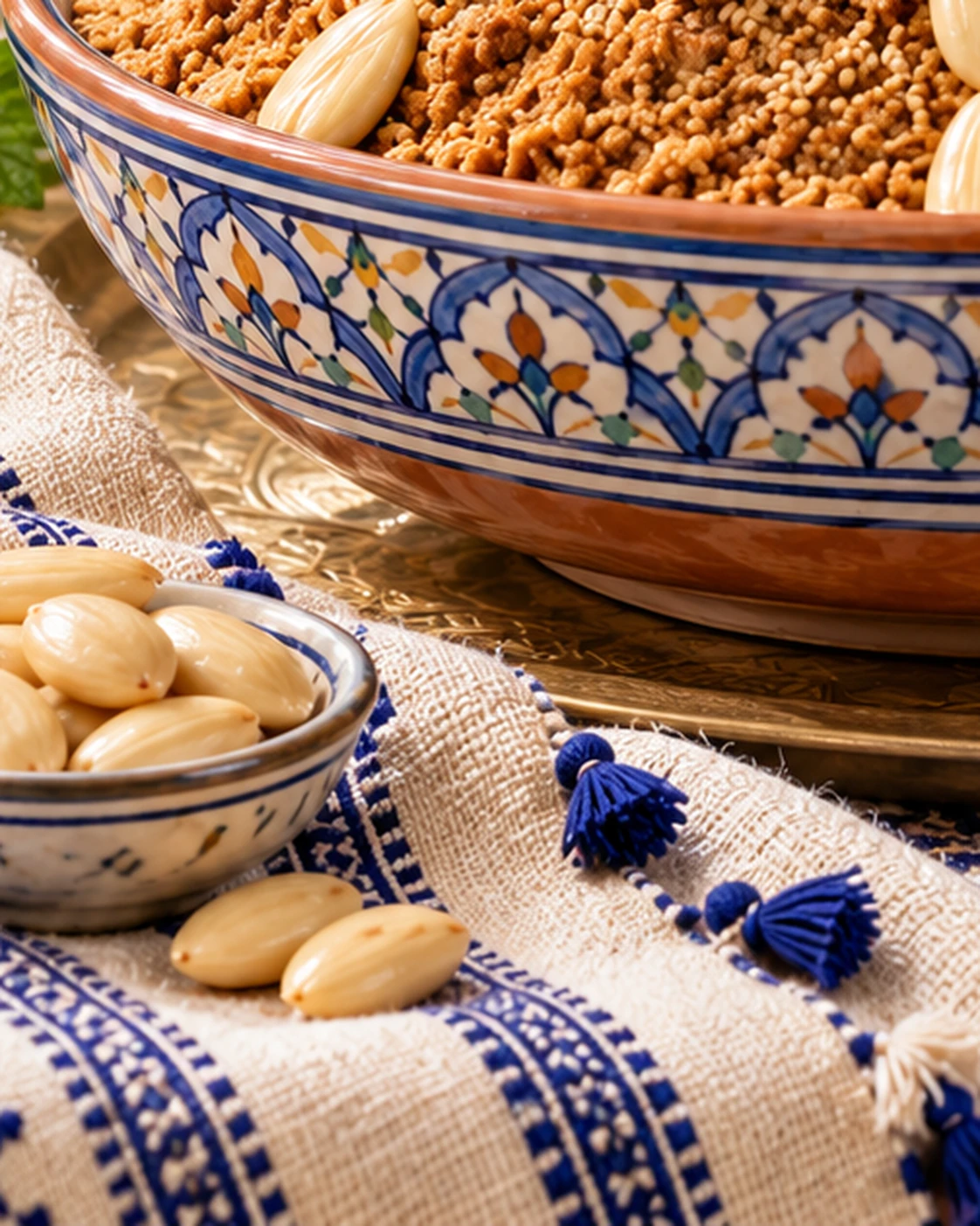 Blanched almonds ready for Moroccan Sellou