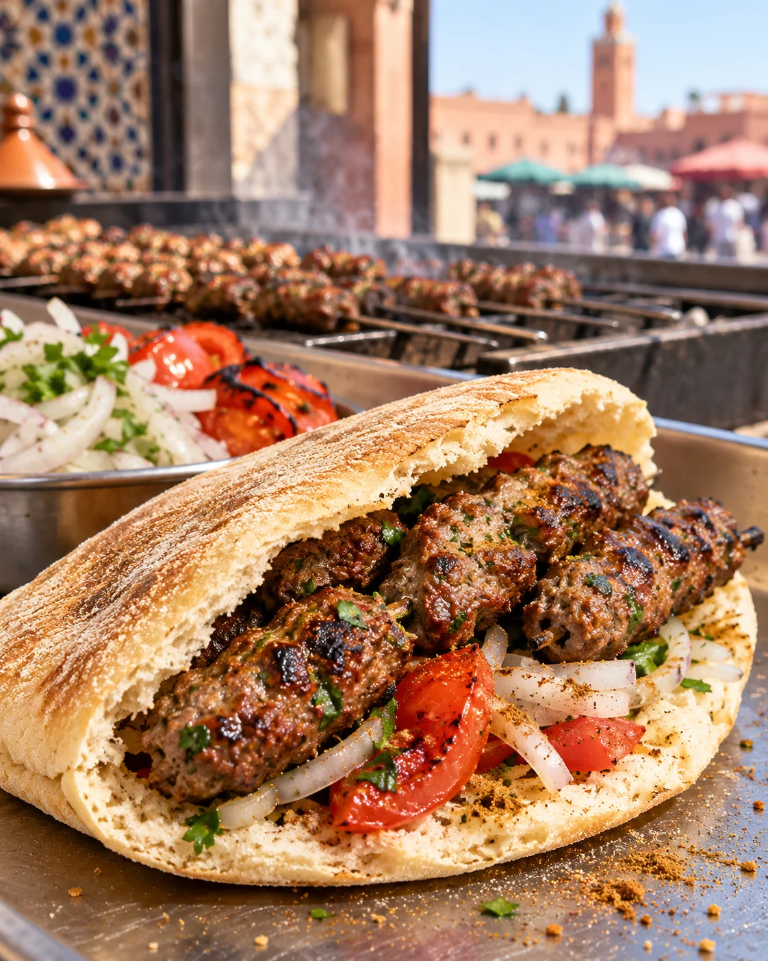 Grilled kefta sandwich