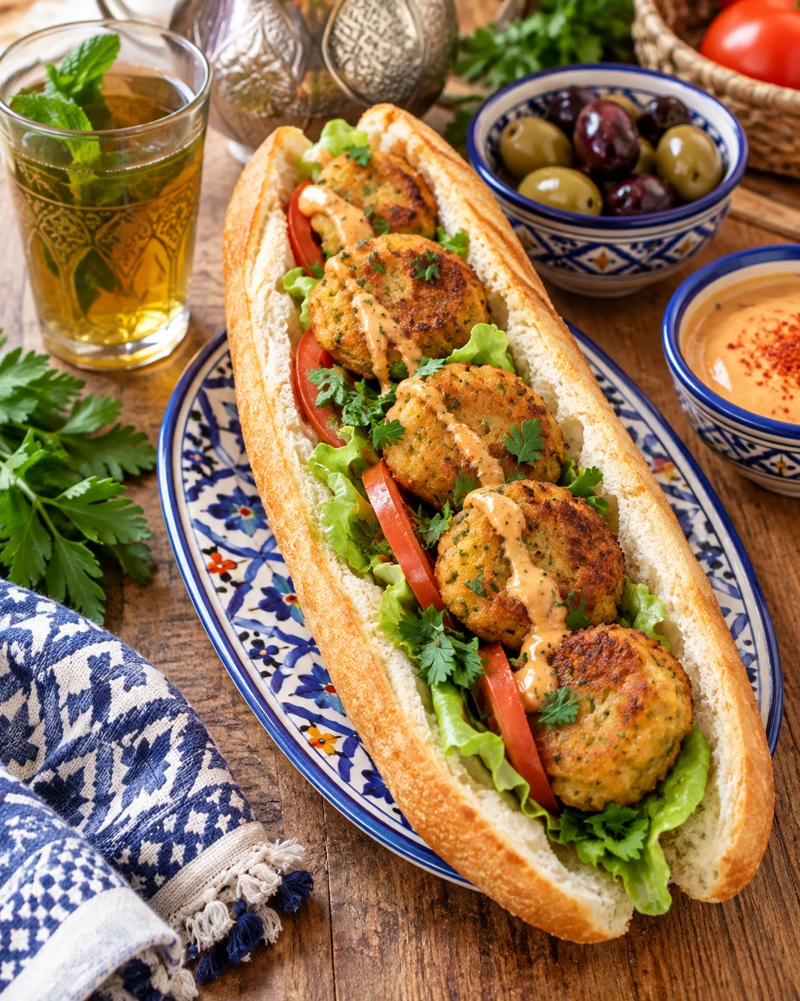 Maakouda served in a bread roll