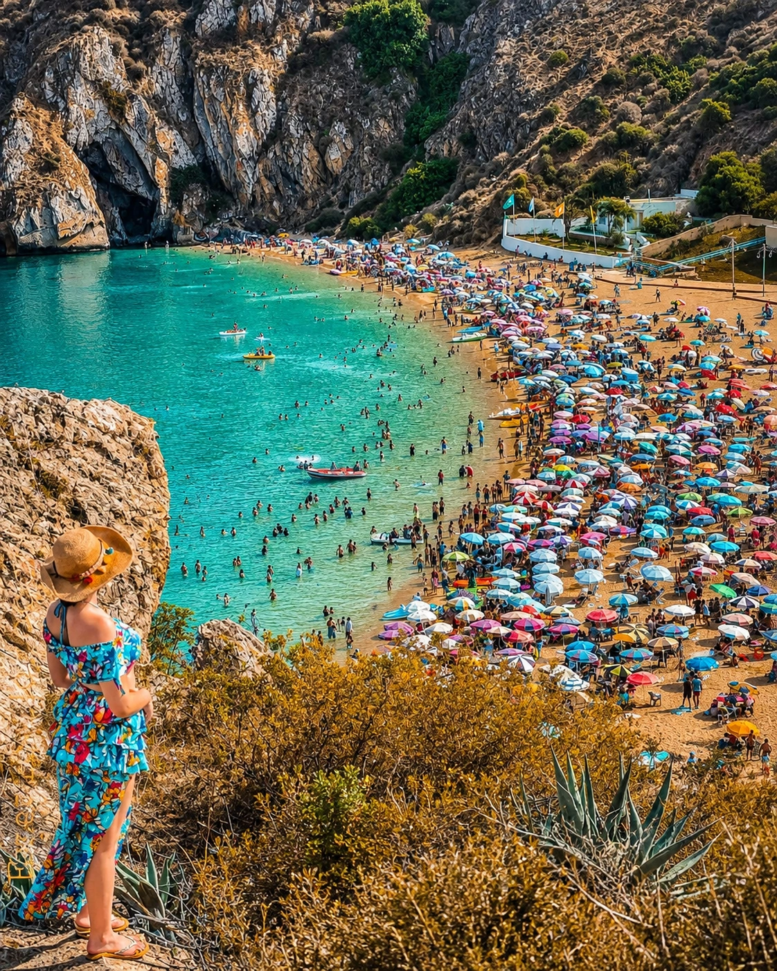 Port, minaret and Rif coast atmosphere in Al Hoceima