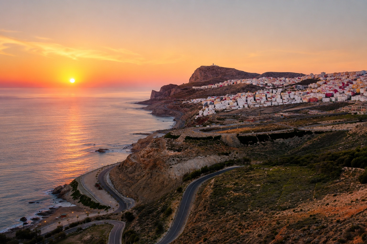 Rif coastal road and cliffs near Al Hoceima
