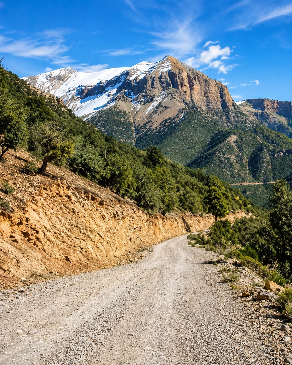 Mountain road crossing the High Atlas near Azilal