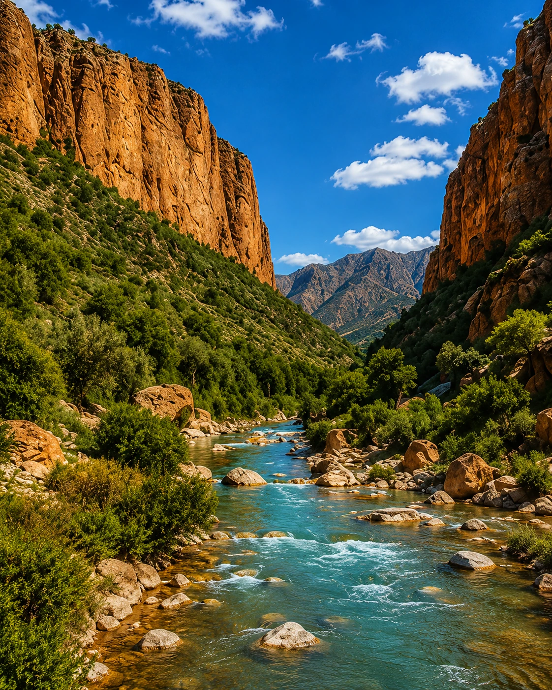 River gorge corridor in the High Atlas near Azilal