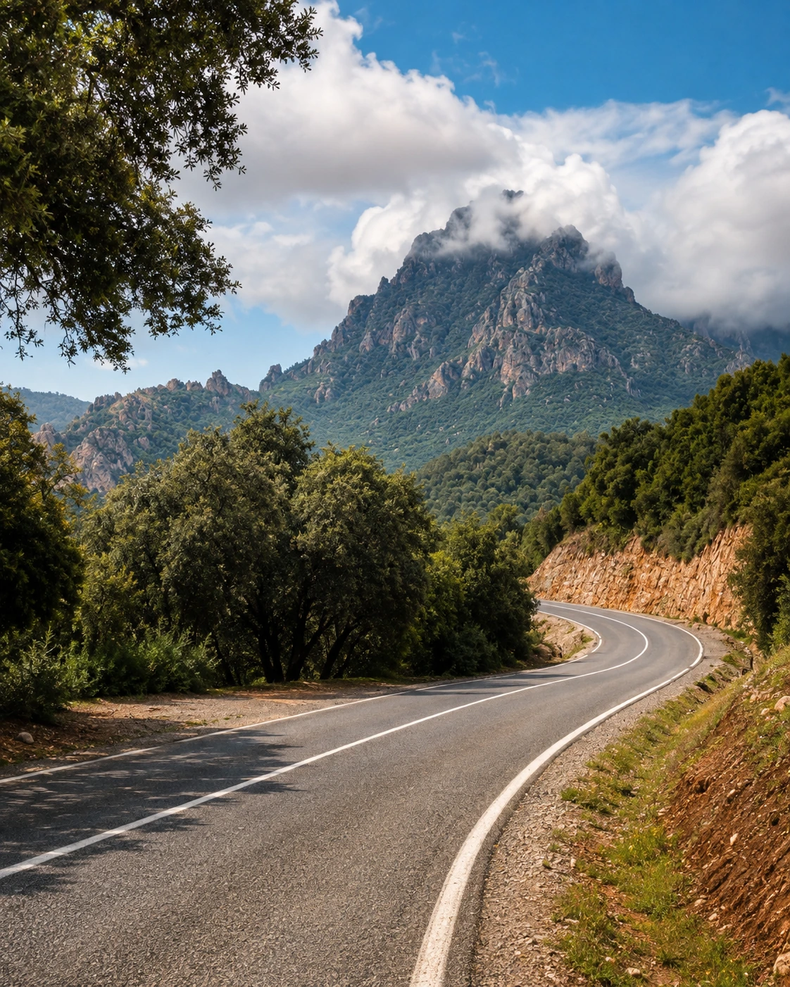 Atlas road extension from Azilal toward mountain valleys