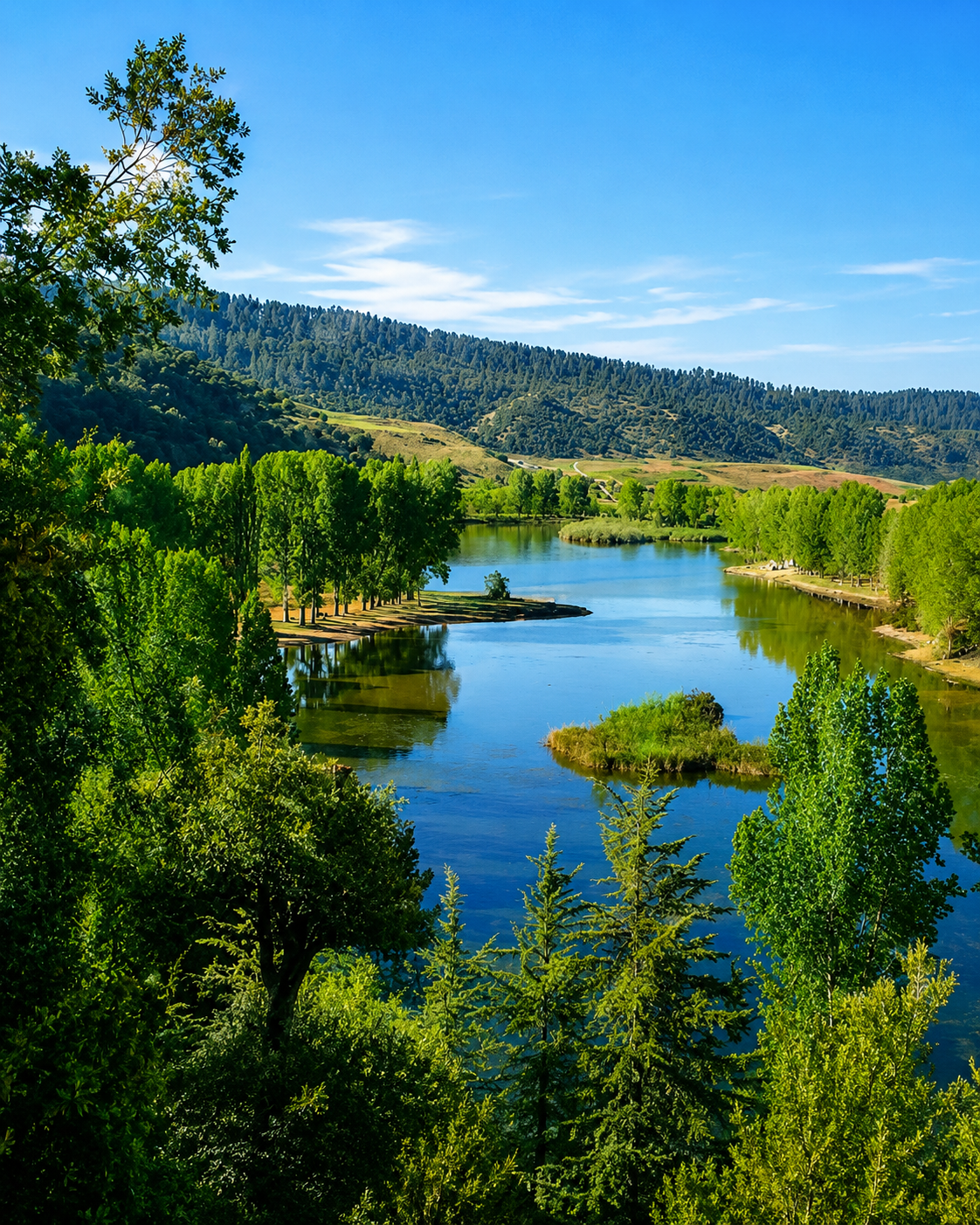 Cedar forest and lake route near Azrou