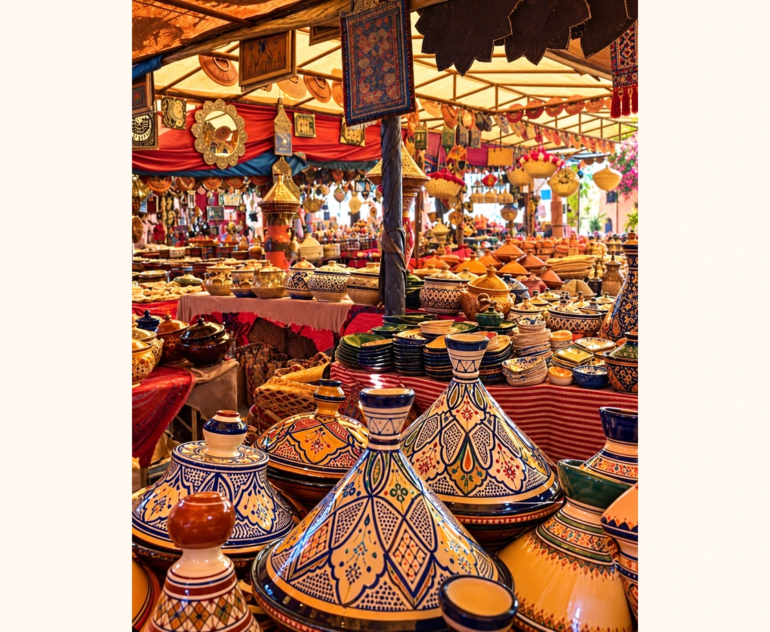 Ceramics and market display in Berkane