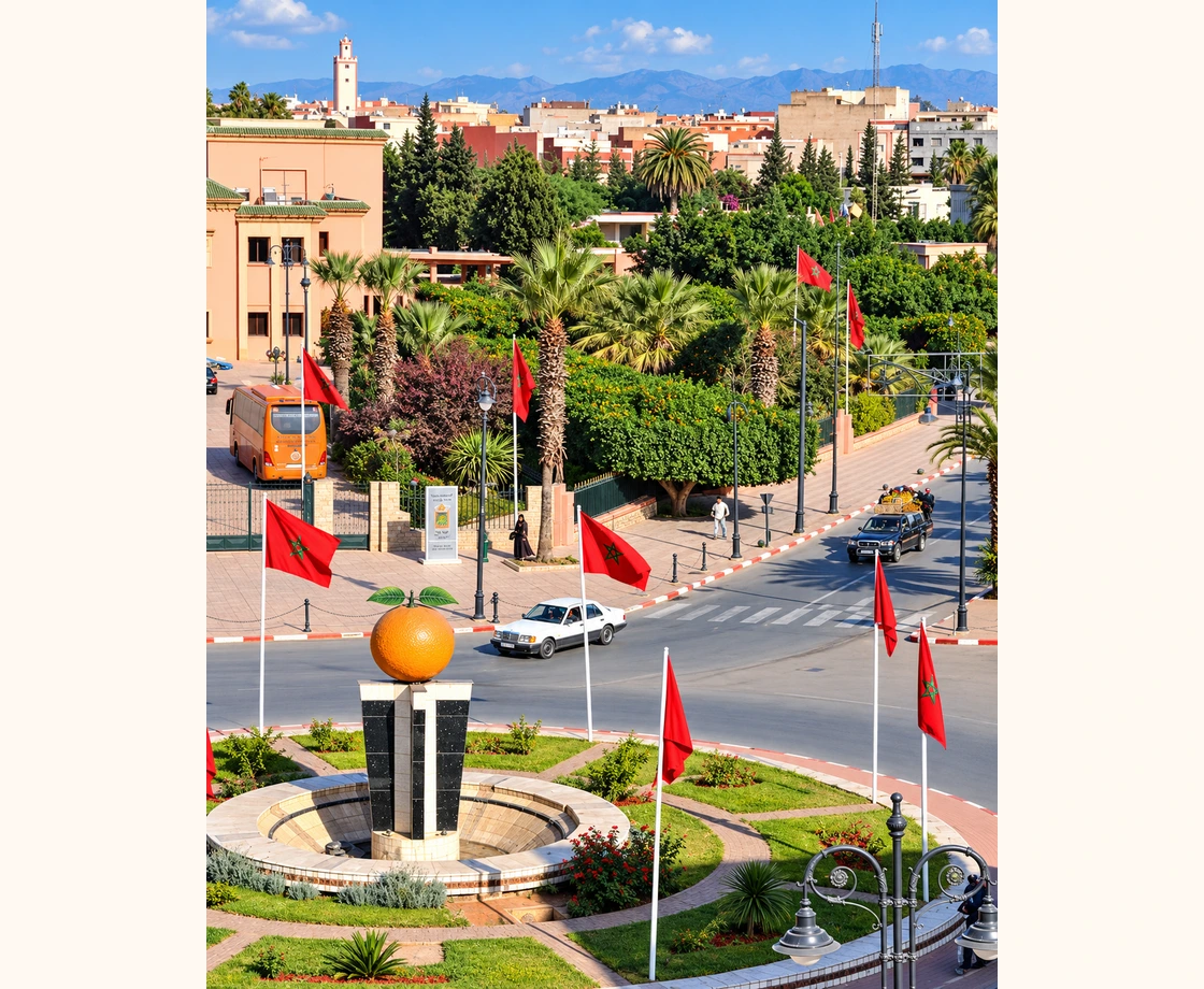 Berkane city centre and orange monument