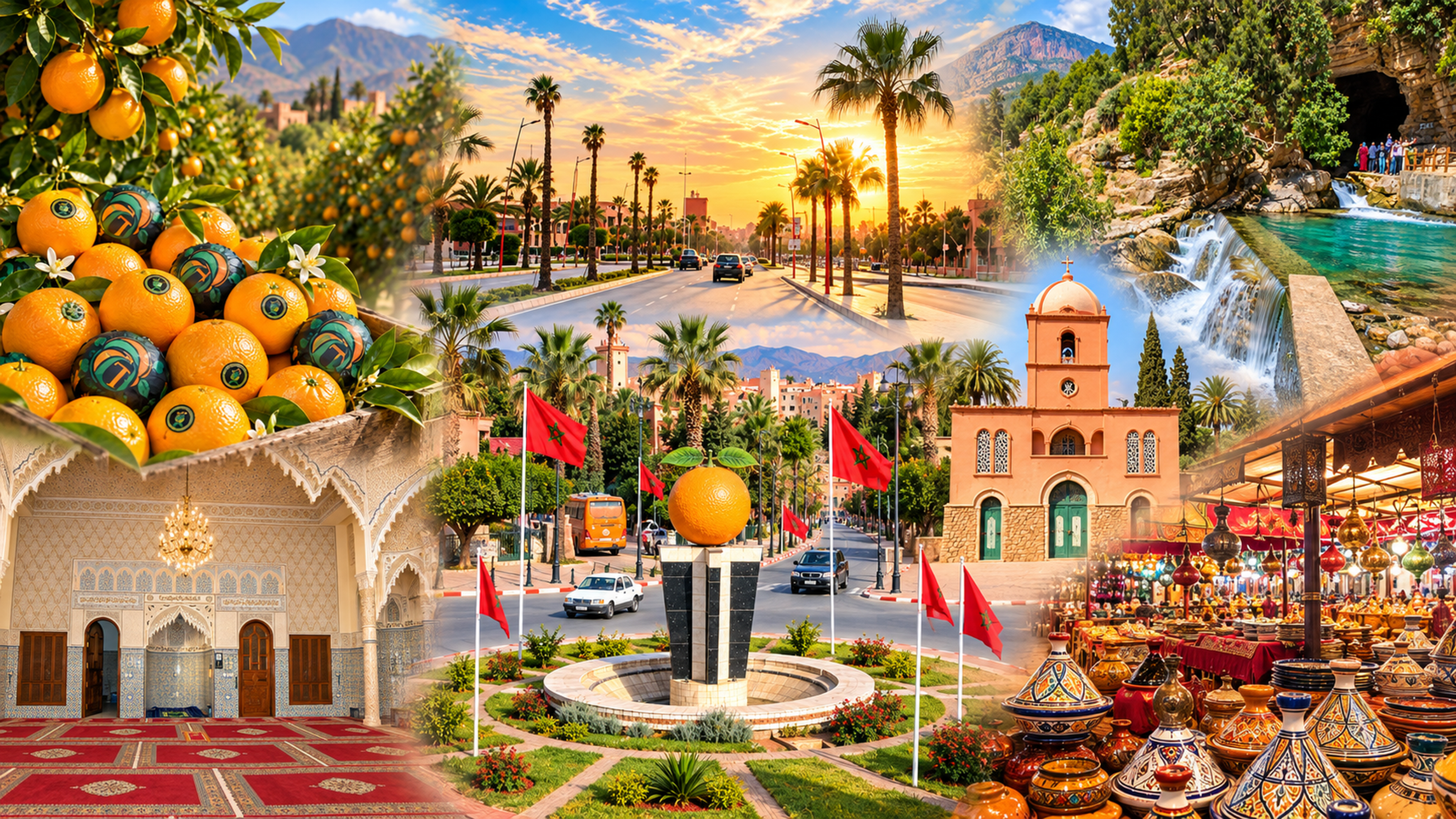 Berkane citrus groves, city centre and Beni Snassen landscape