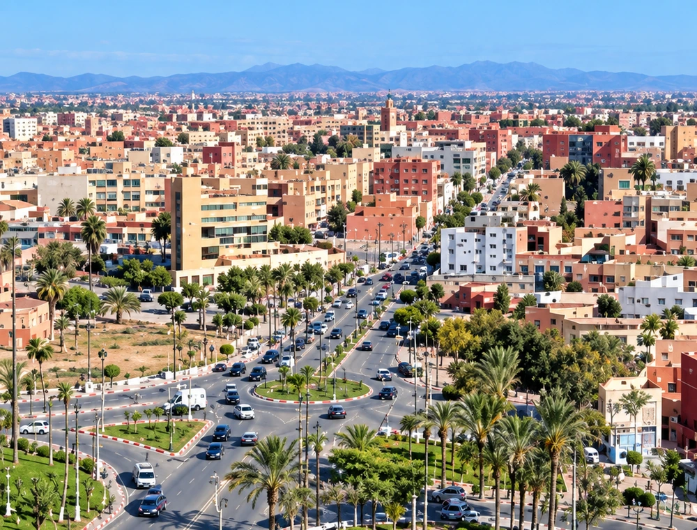 Wide urban boulevard in Berkane