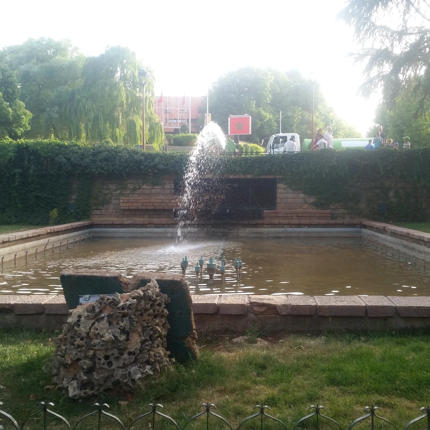 Garden water feature in Ifrane city centre