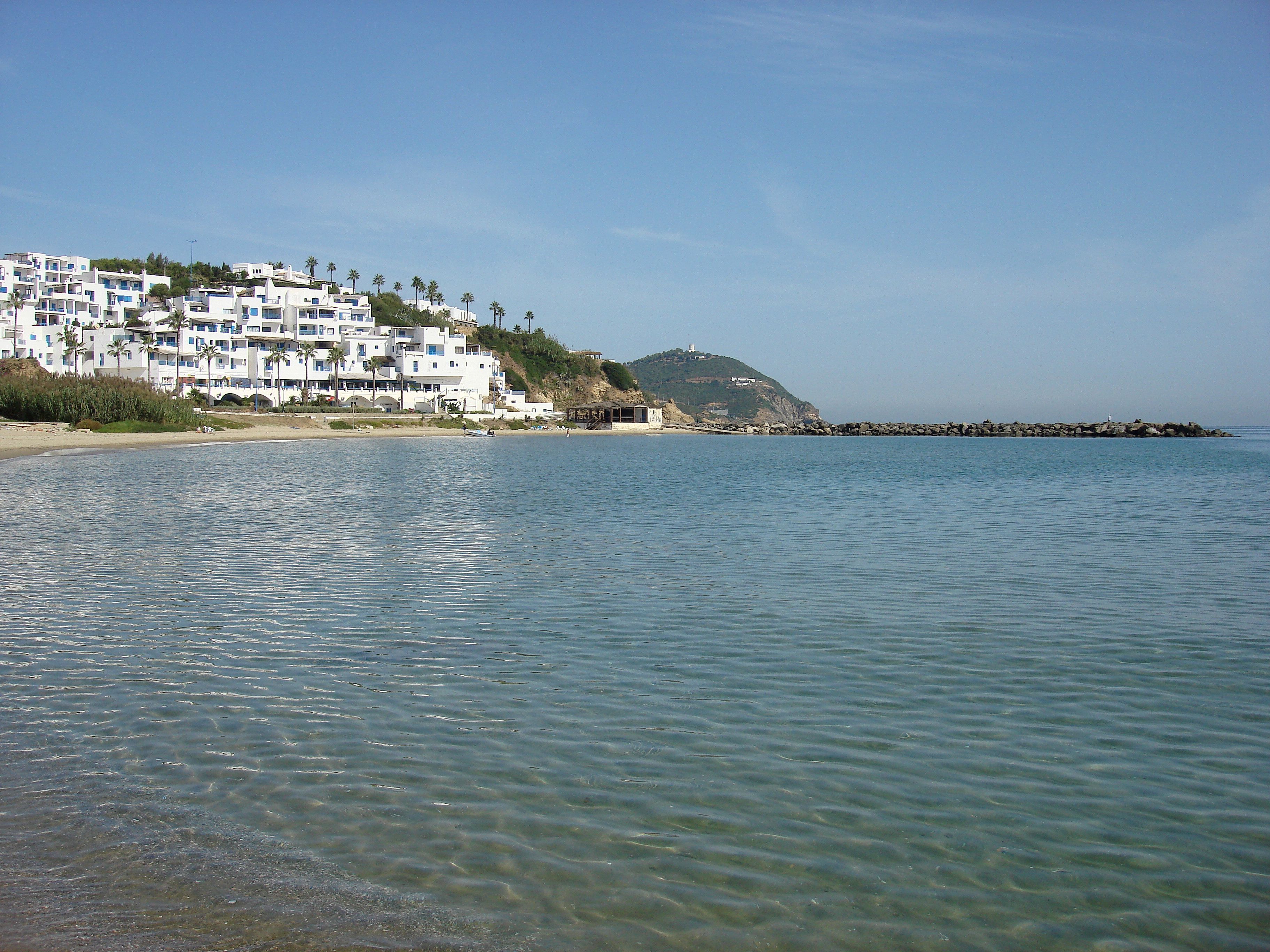 Cabo Negro beach and its Mediterranean shoreline