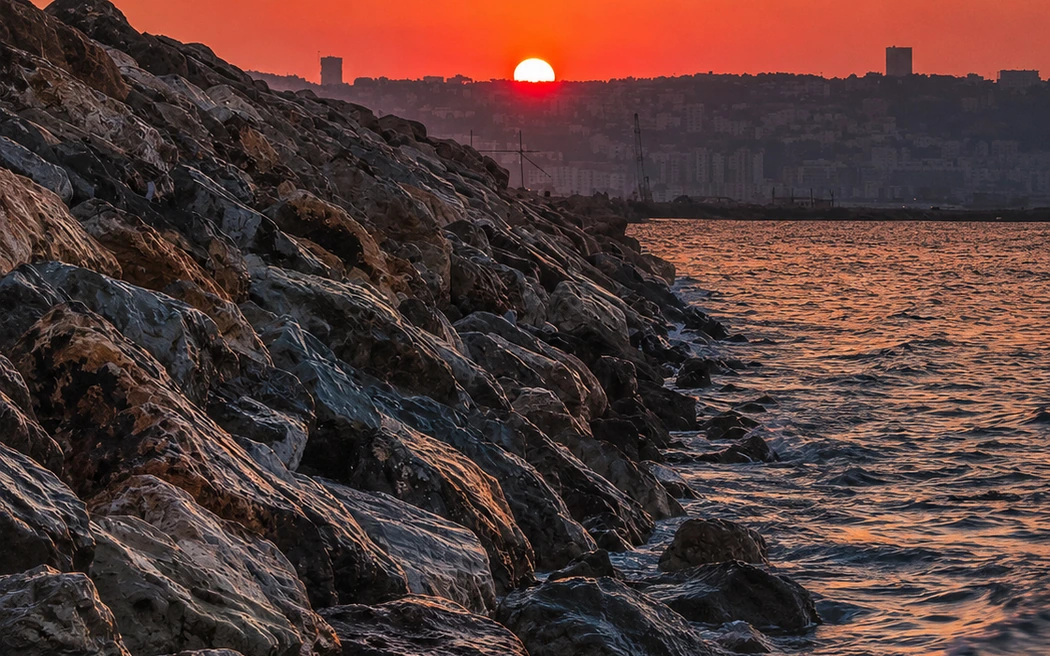 Rocky Atlantic edge near Manesmane in Mohammedia