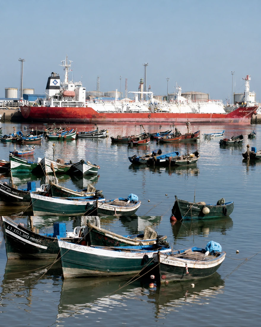 Port of Mohammedia and working Atlantic harbour infrastructure