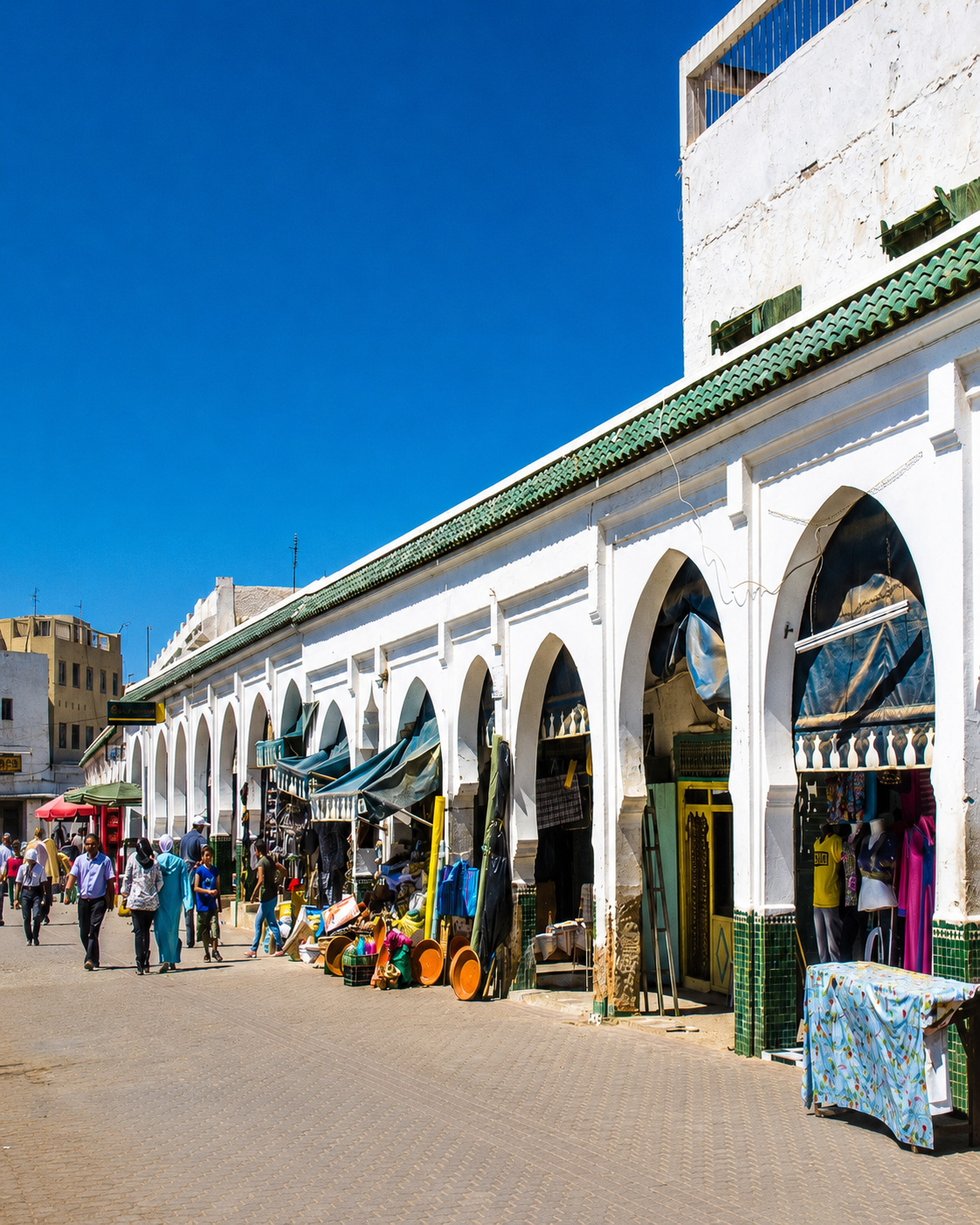 Arcaded market street and everyday life in Moulay Idriss Zerhoun