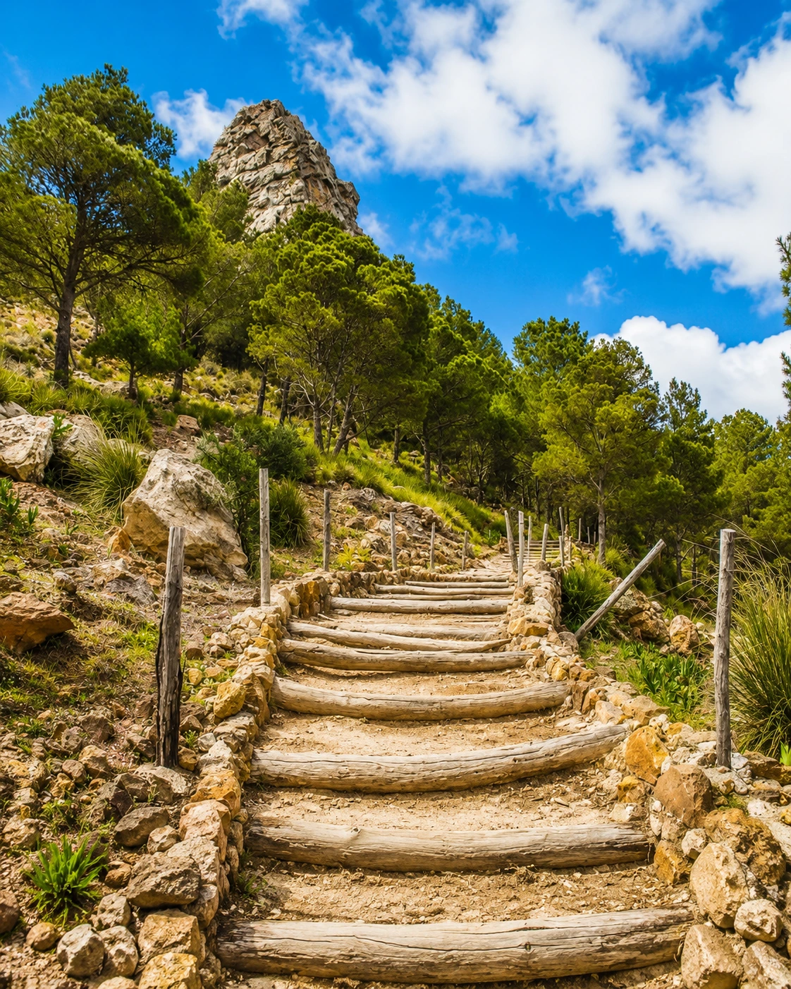 Forest steps on Mount Gourougou above the Nador coastline