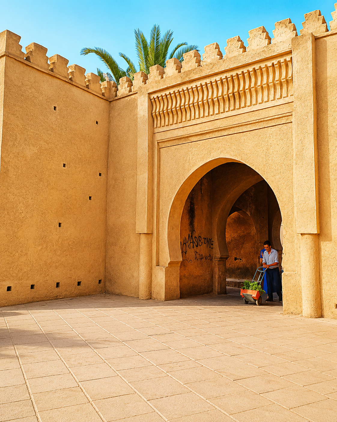 Bab Sidi Abdelwahab gate and public square in Oujda