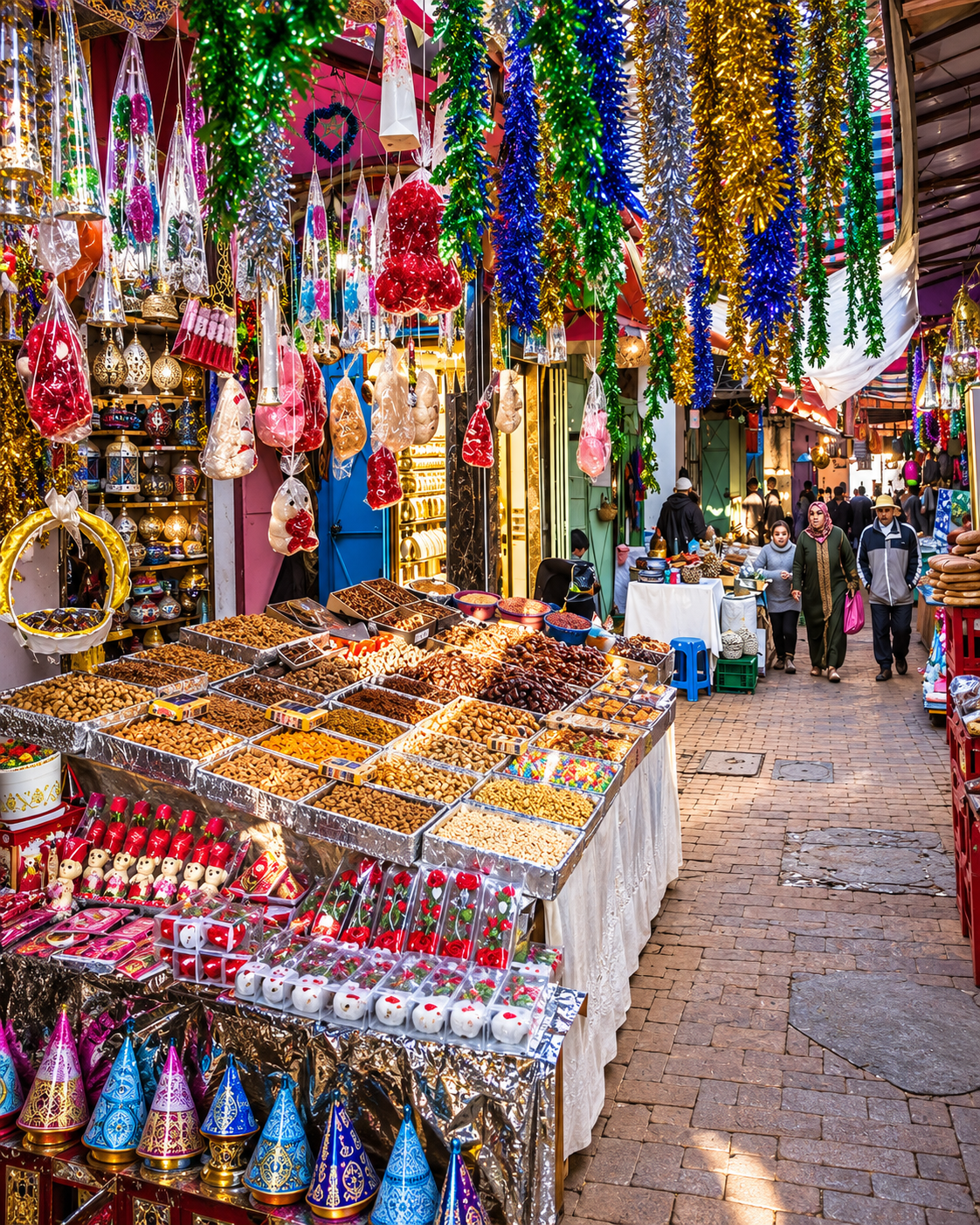 Colourful craft and market texture for Sefrou