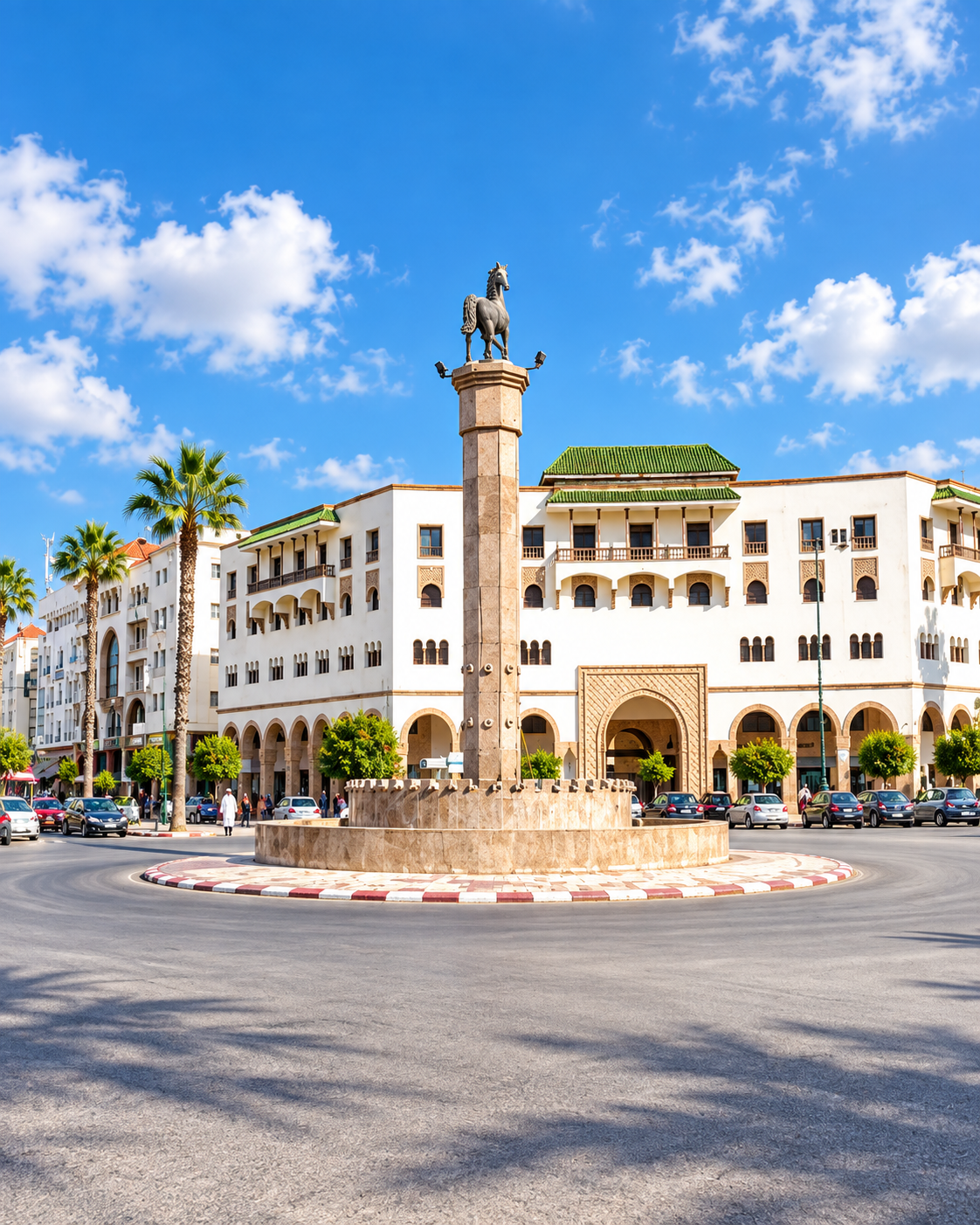 The horse monument with white façades in Settat