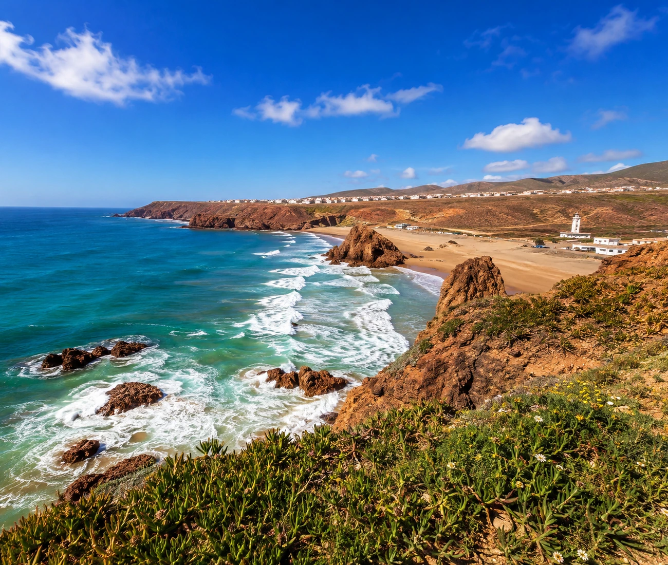 Atlantic bay and coastline near Sidi Ifni