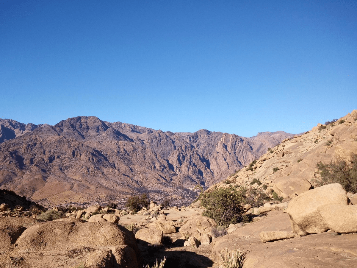 The mountain wall above the Ammeln Valley near Tafraout
