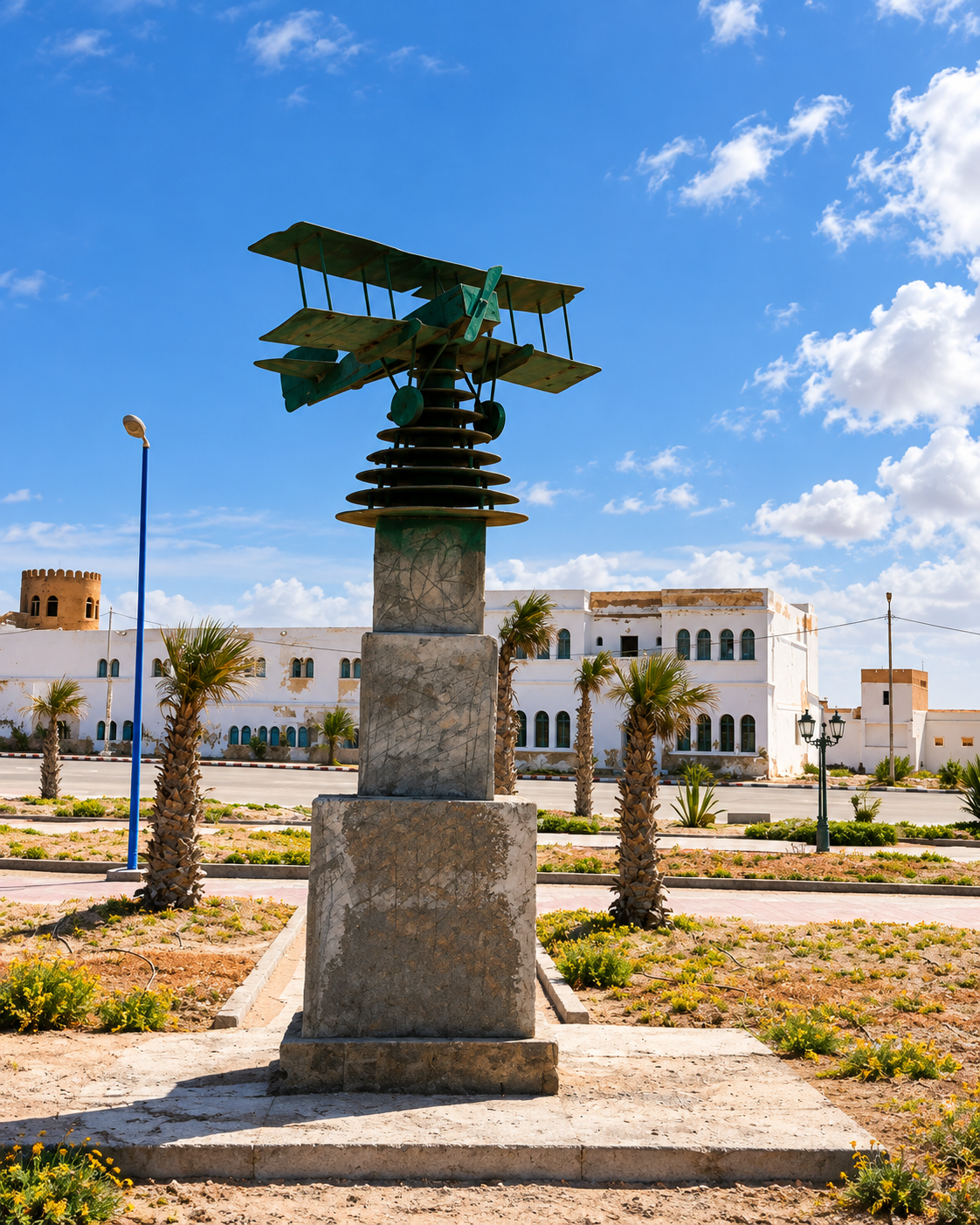 Aircraft memorial recalling the Aéropostale connection in Tarfaya