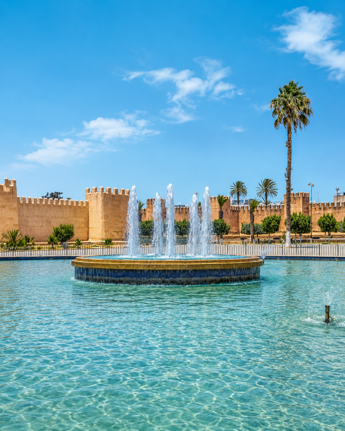 Quiet fountain and ochre walls in Taroudant